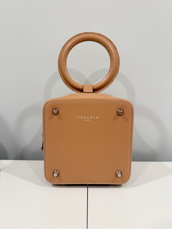 Sequoia Handbags - Sequoia Tan Leather Ring-Handle Mini Box Bag